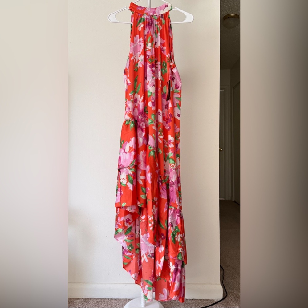 M.STUDIO Red and Pink Floral Dress